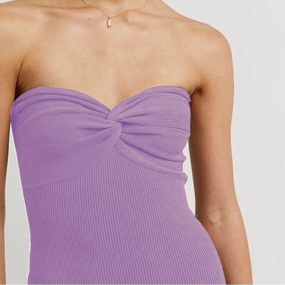 Twist Knot Ribbed Knit Dress